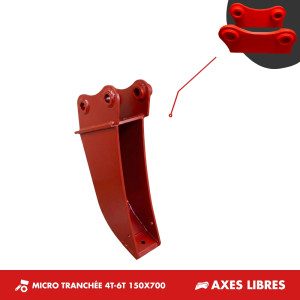 GODET MICRO-TRANCHÉE 4T-6T 150mm - PLATINE AXES LIBRES