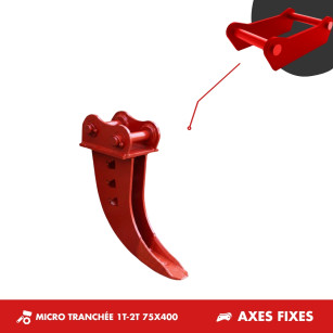 GODET MICRO-TRANCHÉE 1T5-2T 75mm - AXES FIXES