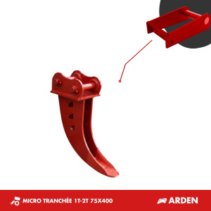 GODET MICRO-TRANCHÉE 1T5-2T 75mm - ARDEN QA05