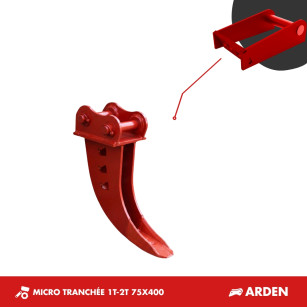 GODET MICRO-TRANCHÉE 1T5-2T 75mm - ARDEN QA05