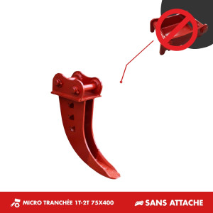 GODET MICRO-TRANCHÉE 1T5-2T 75mm - SANS ATTACHE