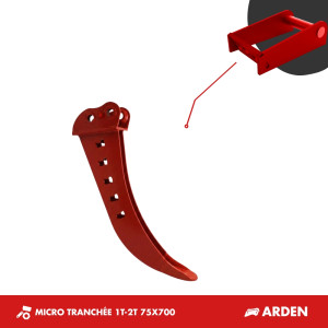 GODET MICRO-TRANCHÉE 1T5-2T 75mm - ARDEN QA05