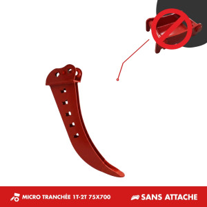 GODET MICRO-TRANCHÉE 1T5-2T 75mm - SANS ATTACHE