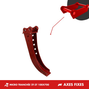 GODET MICRO-TRANCHÉE 2T-3T 100mm - AXES FIXES