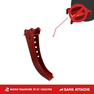 GODET MICRO-TRANCHÉE 2T-3T 100mm - SANS ATTACHE