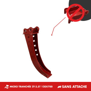 GODET MICRO-TRANCHÉE 2T-3T 120mm - SANS ATTACHE