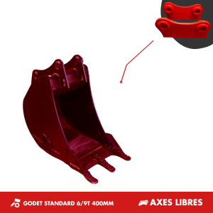 GODET TRANCHEE 6T-9T 400MM - AXES LIBRES