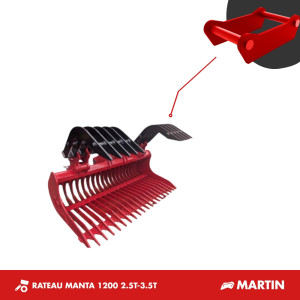 GODET RÂTEAU MANTA 2.5T-3.5T 1200MM - MARTIN M03