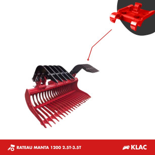 GODET RÂTEAU MANTA 2.5T-3.5T 1200MM - KLAC D