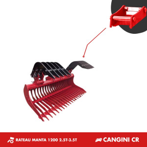 GODET RÂTEAU MANTA 2.5T-3.5T 1200MM - CANGINI CR30