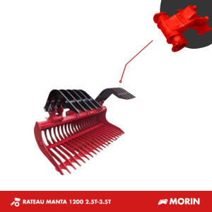 GODET RÂTEAU MANTA 2.5T-3.5T 1200MM - MORIN M1