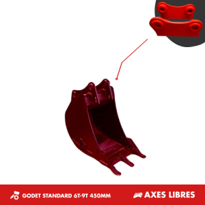 GODET TRANCHEE 6T-9T 450MM - AXES LIBRES
