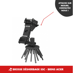 BROSSE DE DÉSHERBAGE CANGINI SSC - BRINS ACIER PLATEAU GOMME