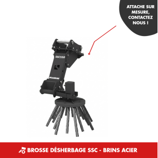 BROSSE DE DÉSHERBAGE CANGINI SSC - BRINS ACIER PLATEAU GOMME