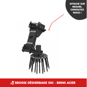 BROSSE DE DÉSHERBAGE CANGINI SSC - BRINS ACIER PLATEAU ACIER