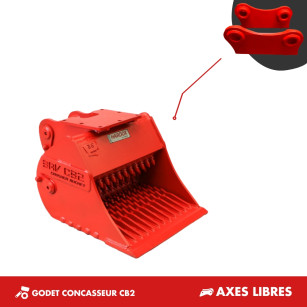 GODET CONCASSEUR CB2 - PLATINE AXES LIBRES