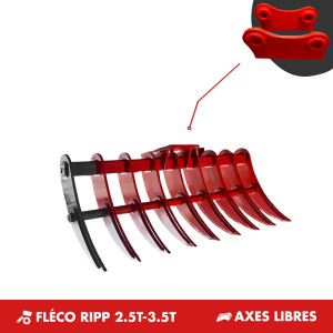 GODET FLÉCO RIPP 2.5T-3.5T - PLATINE AXES LIBRES