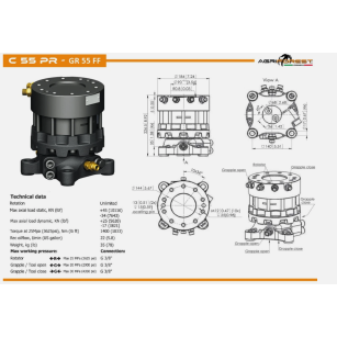 ROTATEUR RIGIDE C55 PR - POUR GRAPPIN A BOIS ET GRAPPIN MULTI-USAGE
