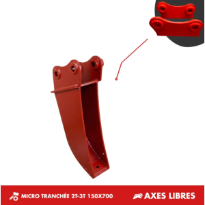 GODET MICRO-TRANCHÉE 2T-3T 150mm - PLATINE AXES LIBRES