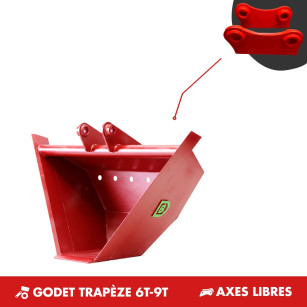 GODET TRAPÈZE 6T-9T - PLATINE AXES LIBRES