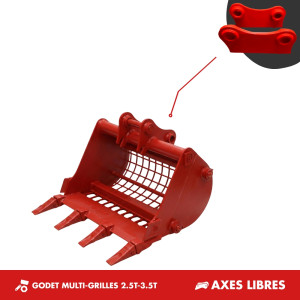 GODET MULTI-GRILLE  2.5T-3.5T - AXES LIBRES