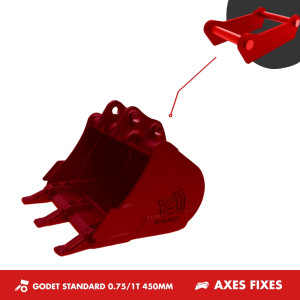 GODET TRANCHEE 0.75-1T 450MM - AXES FIXES