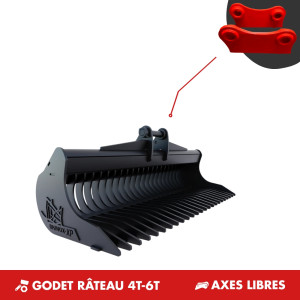GODET RÂTEAU 4T-6T - PLATINE AXES LIBRES