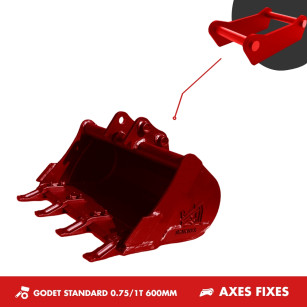 GODET TRANCHEE 0.75-1T 600MM - AXES FIXES