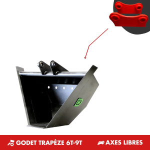 GODET TRAPÈZE 6T-9T - PLATINE AXES LIBRES