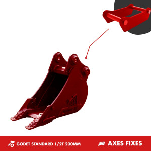 GODET TRANCHEE 1-2T 230MM - AXES FIXES