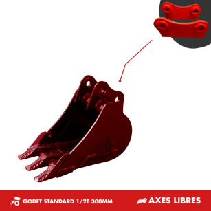 GODET TRANCHEE 1-2T 300MM - AXES LIBRES