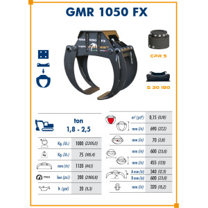GRAPPIN À BOIS GMR1050 FX - PLATINE AXES FIXES