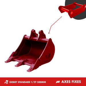 GODET TRANCHEE 1-2T 500MM - AXES FIXES