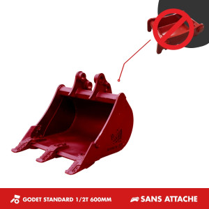 GODET TRANCHEE 1-2T 600MM - SANS ATTACHE
