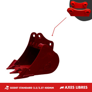 GODET TRANCHEE 2.5-3.5T 400MM - AXES LIBRES