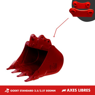 GODET TRANCHEE 2.5-3.5T 760MM - AXES LIBRES
