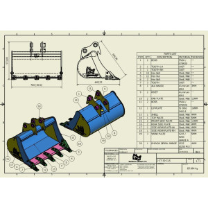 GODET TRANCHEE 2.5-3.5T 760MM - SANS ATTACHE 2