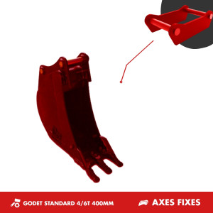 GODET TRANCHEE 4T-6T 400MM - AXES FIXES