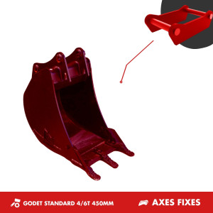 GODET TRANCHEE 4T-6T 450MM - AXES FIXES