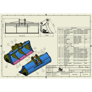 GODET CURAGE 7T-9T 1500MM - AXES FIXES