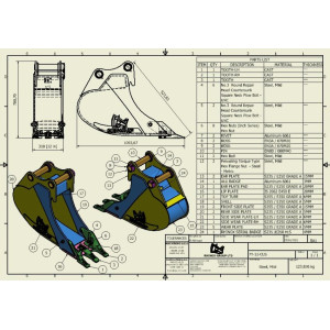 GODET TRANCHEE 6T-9T 300MM - AXES FIXES