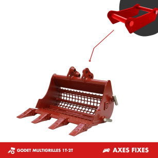 GODET MULTI-GRILLE  1.5T-2T - AXES FIXES