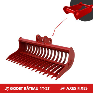 GODET RÂTEAU 1T-2T 900MM - AXES FIXES
