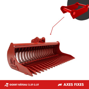 GODET RÂTEAU 7T-8T 1500MM - AXES FIXES