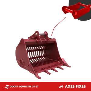 GODET SQUELETTE 760MM 2.5T-3.5T - AXES FIXES
