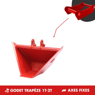 GODET TRAPÈZE 1T-2T - PLATINE AXES FIXES