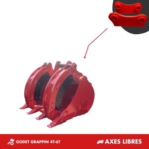GODET GRAPPIN 900MM 4T-6T - AXES LIBRES