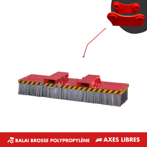 BALAI BROSSES ACIER - PLATINE AXES LIBRES