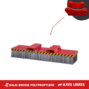 BALAI BROSSES ACIER - PLATINE AXES LIBRES
