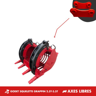GODET GRAPPIN SQUELETTE 760MM 2.5T-3.5T - AXES LIBRES